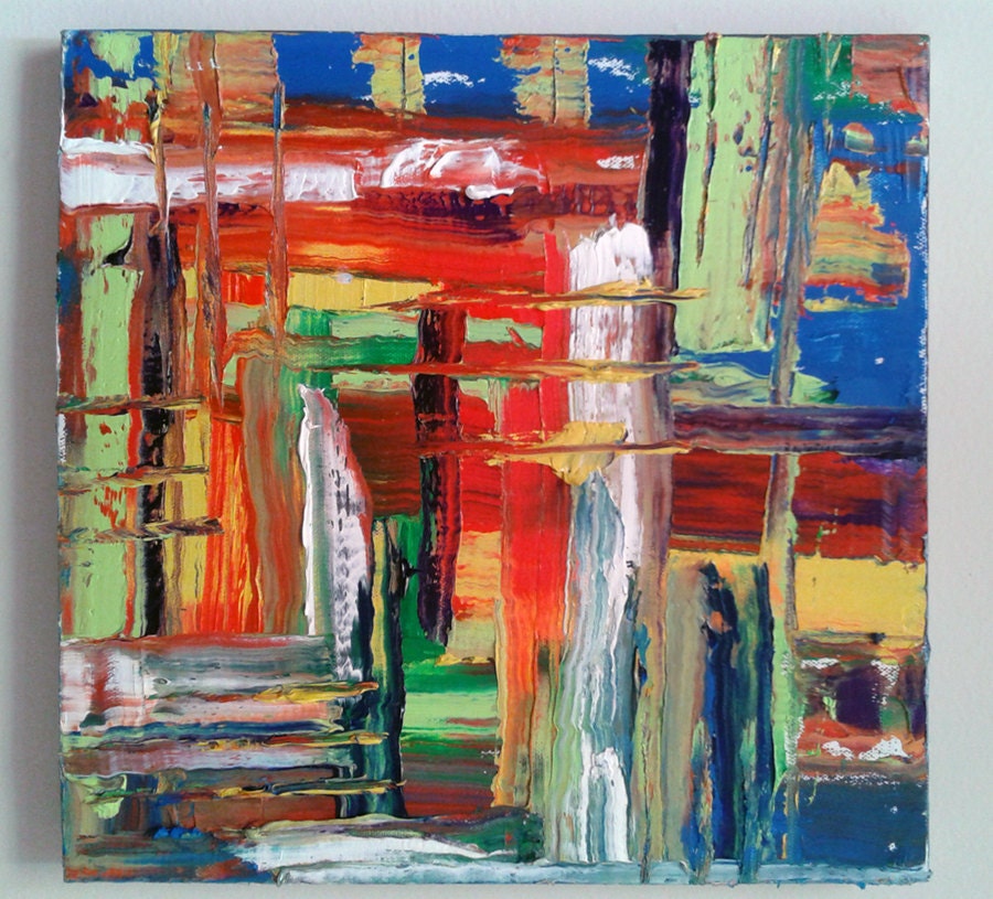 612 Lake View Terrace - 12x12 Abstract Oil on Canvas - melasdesign