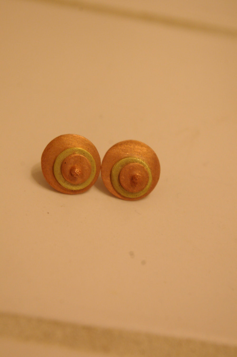 Copper & Brass Circle Studs