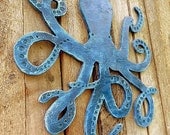 Large BLUE OCTOPUS Cut-out Wooden Silhouette -SIGN