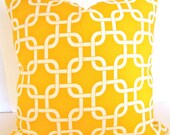 THROW PILLOW YELLOW  20x20 Decorative Throw Pillows 20 x 20 Pillow covers Contemporary  Fabric front & back