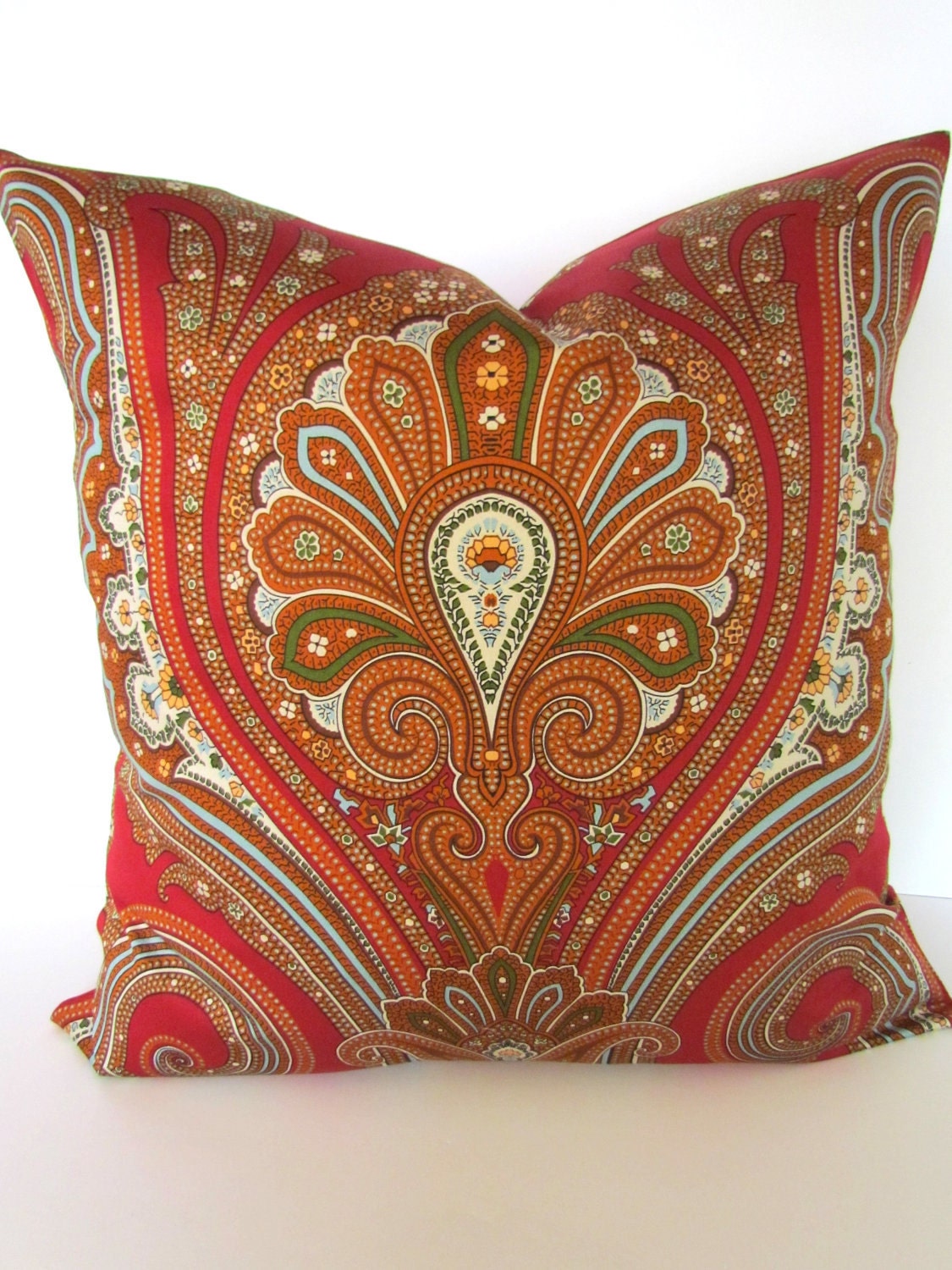 Sale THROW PILLOWS Clearance 16x20 or 12x20 Decorative Throw Pillow Covers Red Lumbar pillow Fabric Front & Back