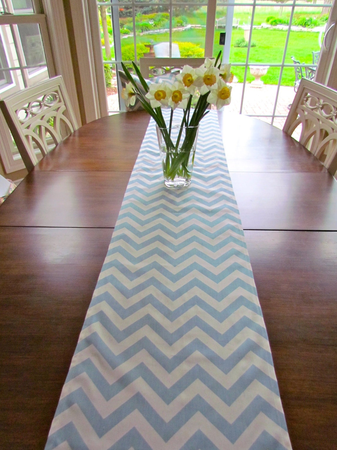 Spa BLUE TABLE RUNNER Wedding Showers 13 x 72 Chevron Table Runners Holiday Party Table Cloth Decorative blue baby Shower