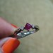 Vintage Gold Ring with Ruby and Diamond Ring 10k white gold