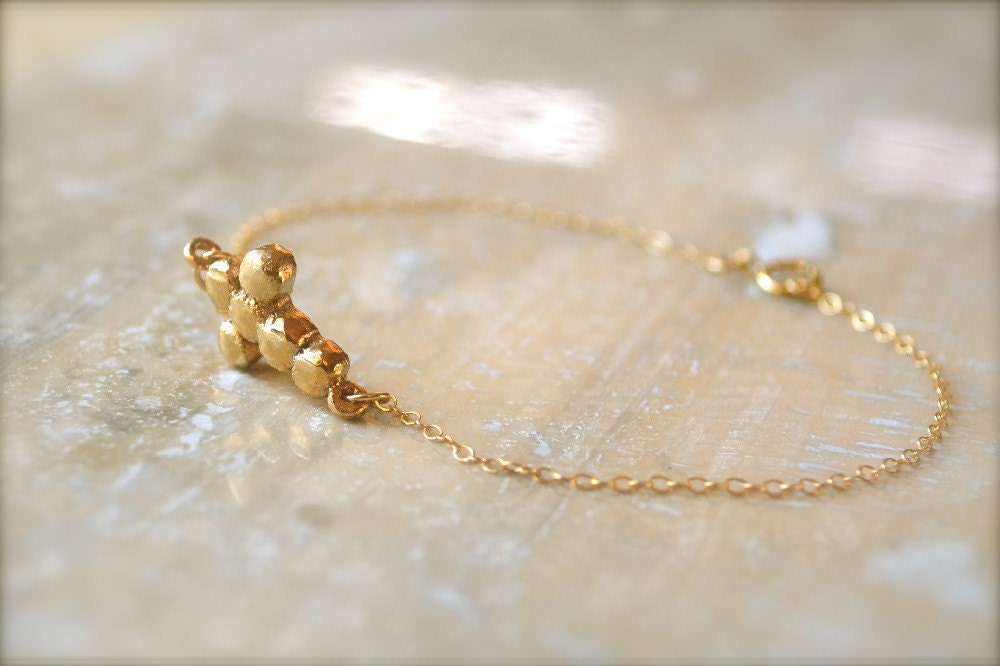 Gold Sideways Cross Bracelet