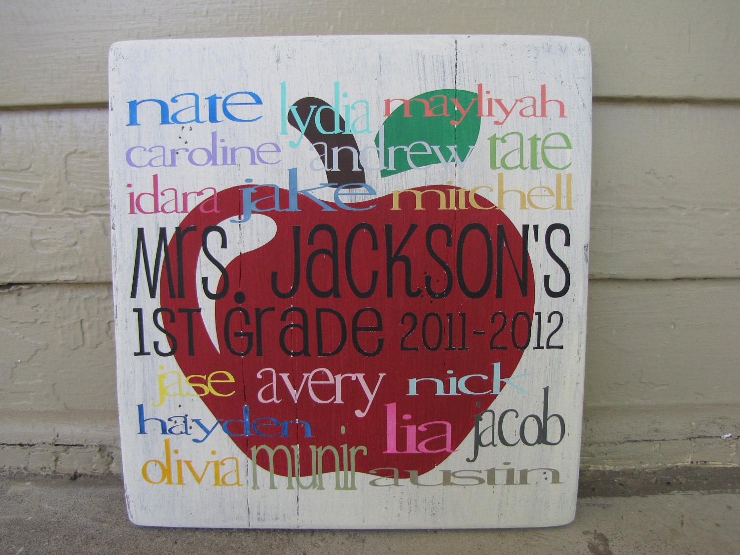 Custom Distressed Wood Classroom Sign - Teacher gift