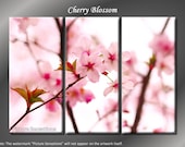 Framed Huge 3 Panel Cherry Blossom Sakura Giclee Canvas Print - Ready to Hang - ModernWallDeco