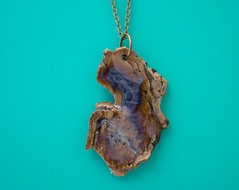 SALE - Abstract rare pendant. Stoneware modern necklace.