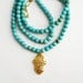 Filigree Hamsa necklace, turquoise necklace, gold necklace, hamsa hand, hamsa jewelry, gold hamsa pendant, chunky turquoise necklace