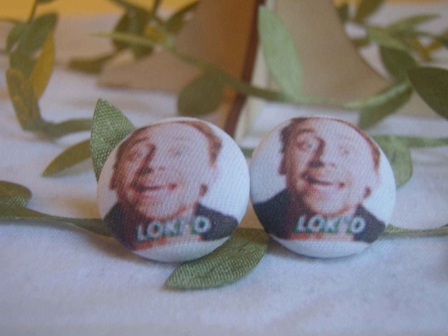 Tom Hiddleston LOKI'D Fabric Button Earrings