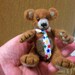 handmade mini wool teddy bear, copper, brown, OOAK, sheep, needle felted, lamb,primitive