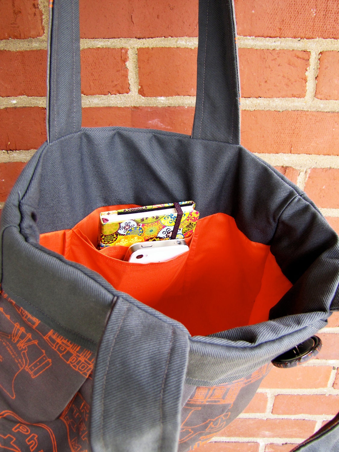 Philadelphia Landmark Bag - Gray & Orange
