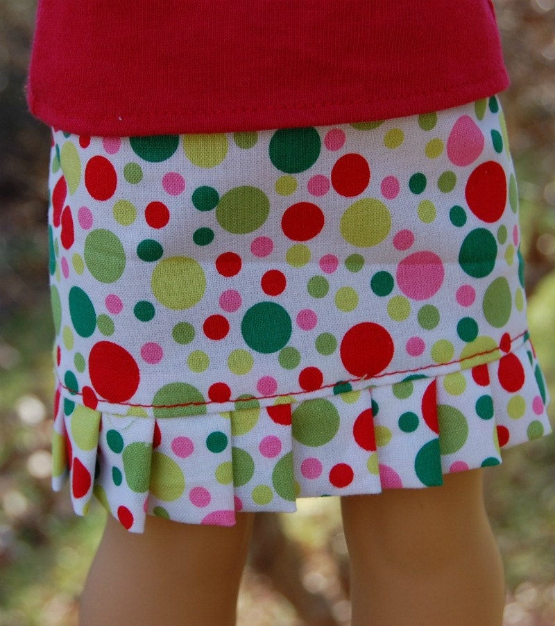 18" Doll Skirt Patterns, Includes 3 Skirt Patterns: Full Skirt, Knife Pleat Trim, and Ruffle Trim Skirt Patterns
