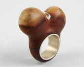 METAMORPHOSIS Ring Wood  Encrusted Silver