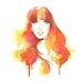 Orange Watercolor fashion art Mod Glamour A4 or 8 x 10