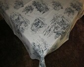 Toile Forest Green Tablecloth 52x70" Hemmed