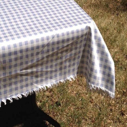 Lilac 52x70" Gingham Like Check, Farmhouse Style, Cotton Tablecloth, Linens,