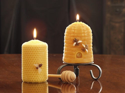 Candle 100% natural beeswax - paulashandmadepatch