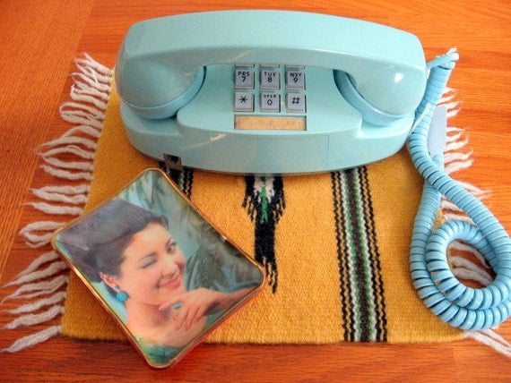 1960s Light Blue Touchtone Bell Princess Phone