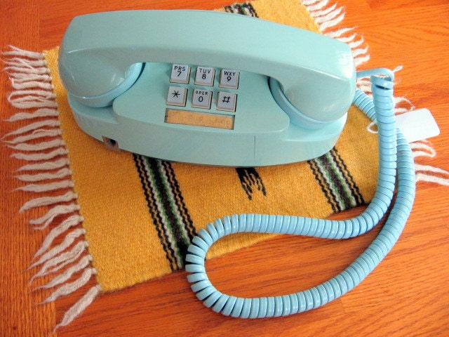 1960s Light Blue Touchtone Bell Princess Phone