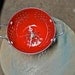 Red Colander Clock, Repurposed Vintage Style Porcelain Enamel Kitchenware - Mothers Day Special
