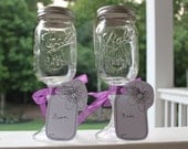 Bride and Groom Mason Jar Glasses - Set of 2