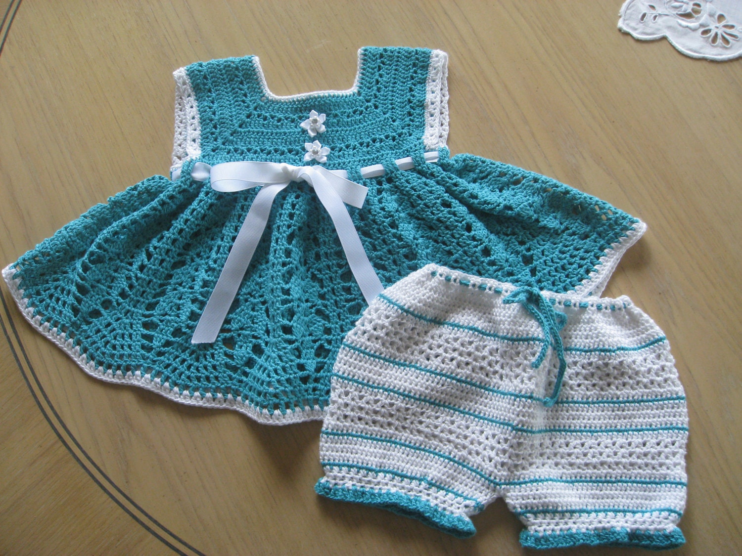 Crochet Pattern for Dress Bloomers Set, Sunsuit Playsuit for Baby Girl with Bloomers, PDF 12-022 INSTANT DOWNLOAD