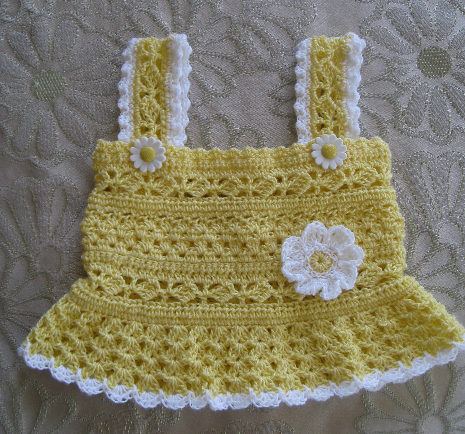 Crochet Pattern for Daisy Tank and Shorts Set, Baby Girl, PDF 12-023 INSTANT DOWNLOAD
