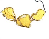 Yellow necklace with turquoise and gold accents- S U N S H I N E - micajewelsnyc