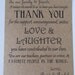 Wedding Thank You Card - guests' dinner plates or wedding favor