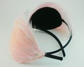 CLEARANCE - Pastel PinkFeather Headband, Bridesmaids hair, feather hair fascinator, hair accessory, feather accessories, 50% OFF SALE
