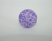 Cute purple round fabric covered ring