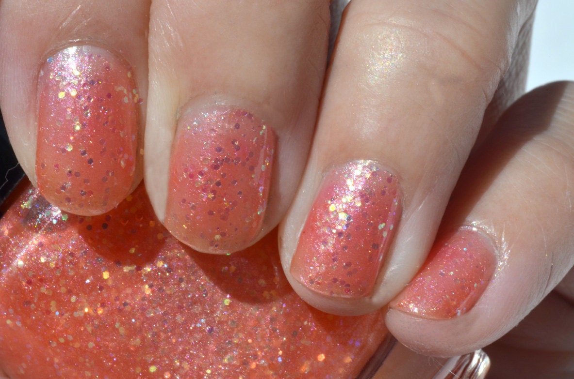 Nail Polish: Bahama Mama - Light Coral with Iridescent Glitters