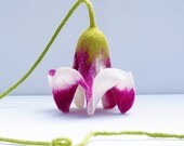Blossom of felt, felt, White magenta felt flower, large,window decoration, bloom