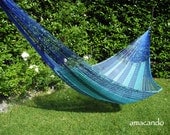 COTTON MIXED BLUE - Queen size hammock