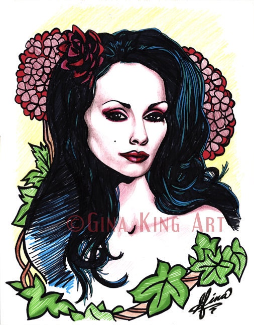 Aprella - Art Nouveau Style Drawing by Gina King