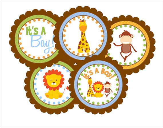 Baby Shower Cupcake Toppers DIY Printable File