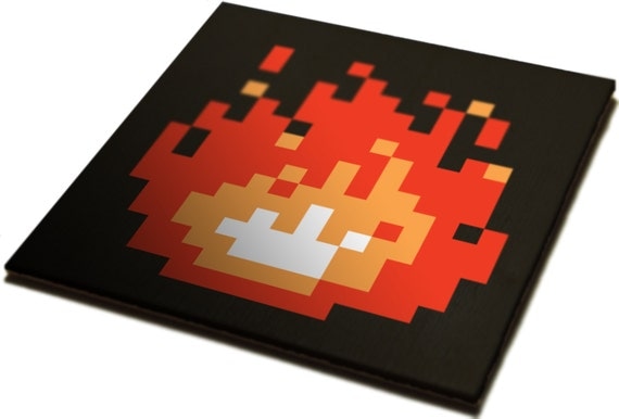 8-Bit Fireplace Art
