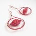 Planet Earring - Colorful and Fun - Fuchsia and Purple - Cotton Thread