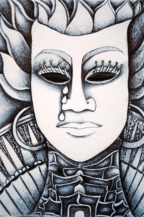 Illustration, Biro Drawing, "Teardrops" - 5" x 7" Open edition giclee print (Series of details, studies and sketchbook work)