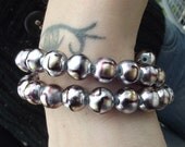 SALE Handmade Silver Bead Memory Bracelet
