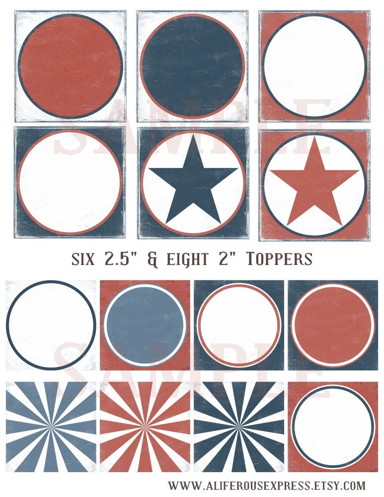 Patriotic 4th of July DIY Party Pack Decorations Invitation Cupcake Toppers Banner Straw Flags Buffet Cards Digital Download