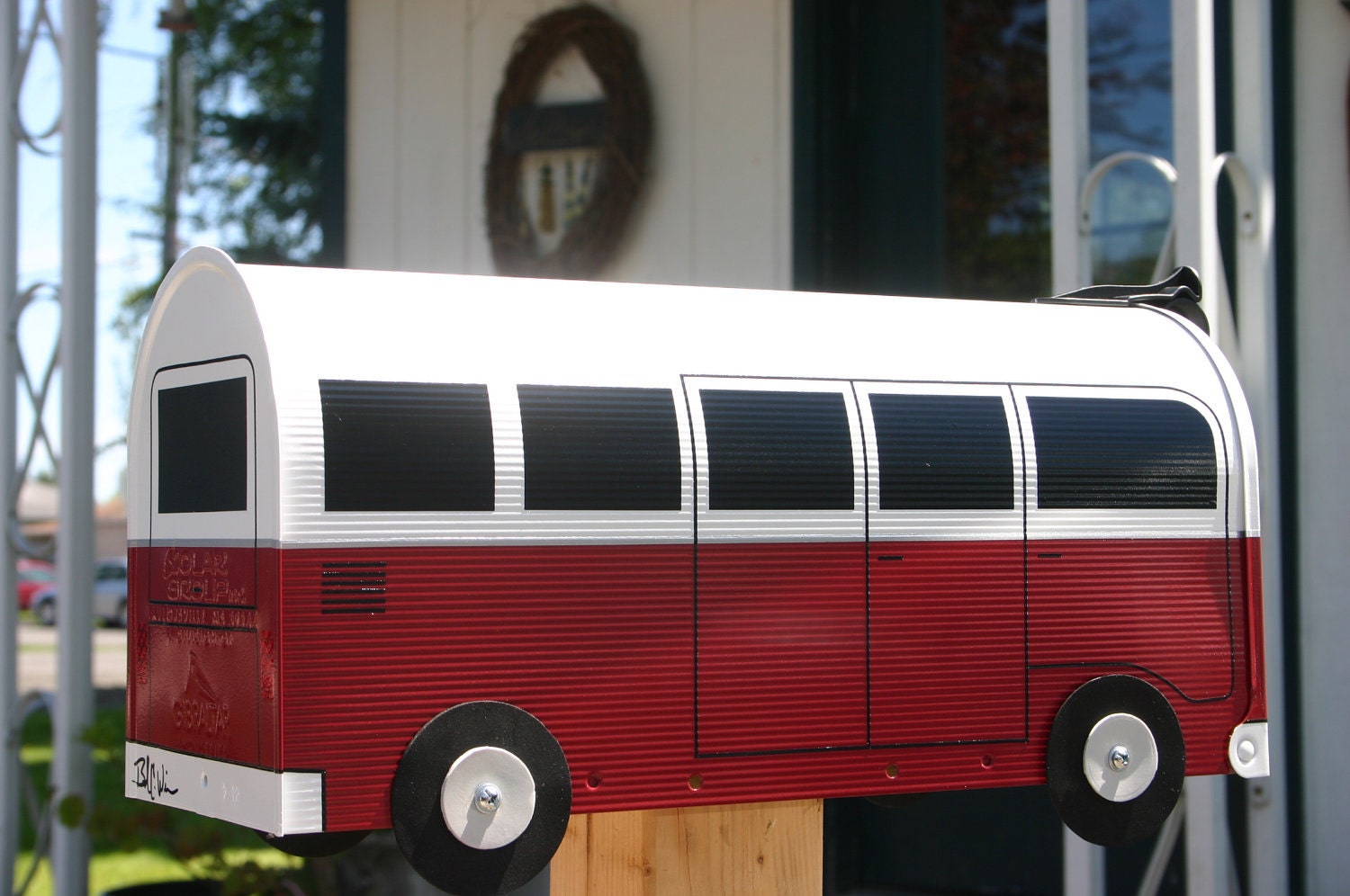 Red Volkswagen Bus Mailbox by TheBusBox Custom made VW - Choose your color - SplitBusBox