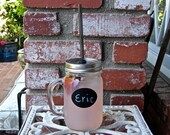 Six Spill Resistant Mason jar Mugs With Handle,  And BPA Free Reusable Straws  MML-6-1A