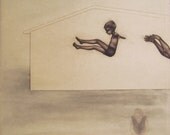 momento no. 8599 (toss) - original intaglio print by Carrie Lingscheit