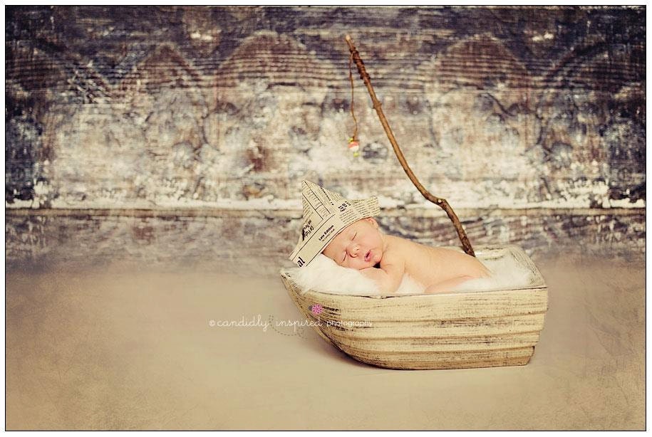 Sailor Fabric Newspaper Paper Boat Hat for Newborn Photography