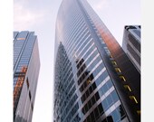 Big city architecture photography: 8x10 print Chicago business buildings modern architecture urban skyscrapers photo real estate blue steel