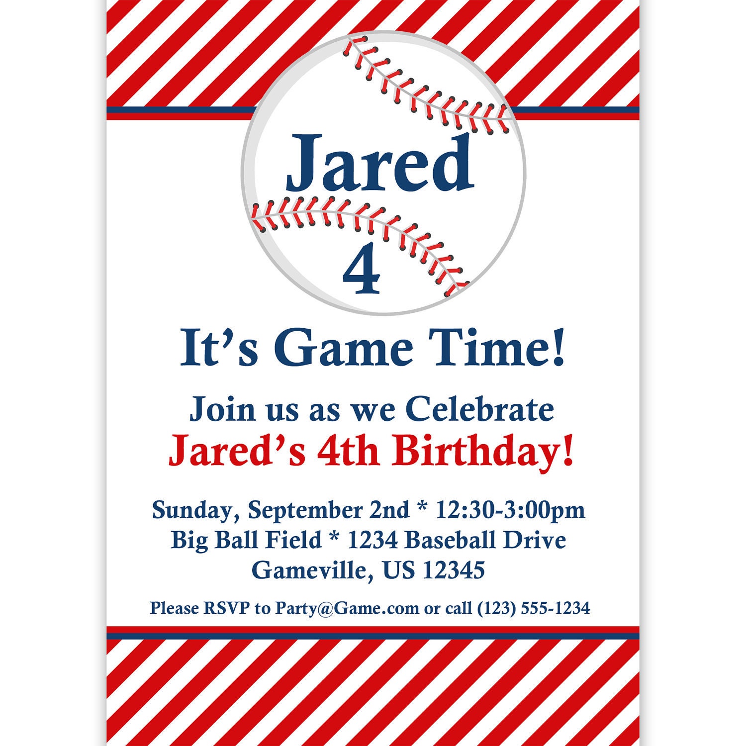 baseball birthday invitations