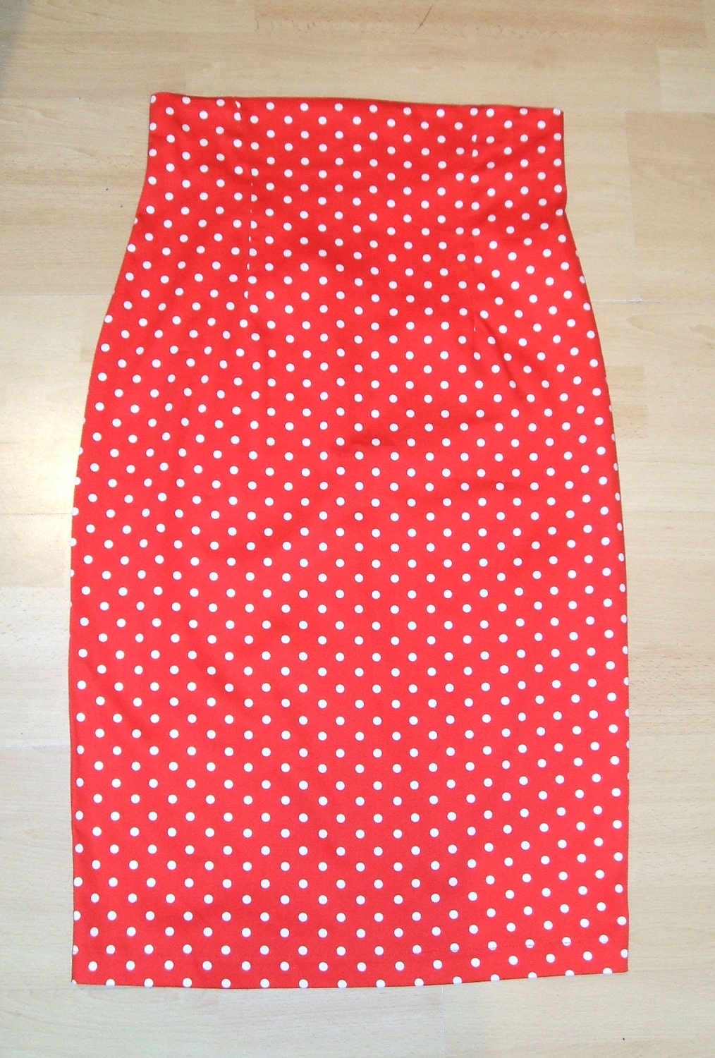 Baylis & Knight Red Polka LOLA High Waisted Wiggle Pencil Skirt Dita Burlesque Pin Up 50's Rockabilly