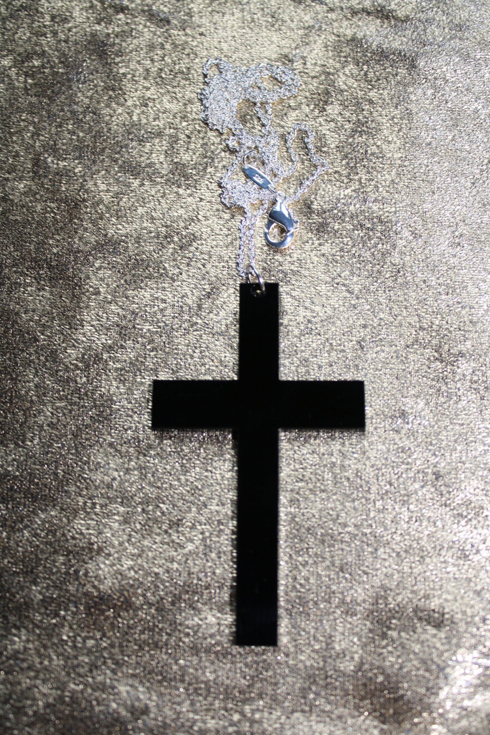 BLACK Solid Cross Necklace
