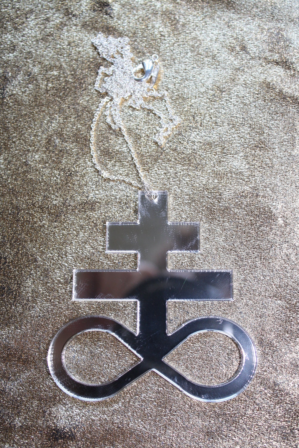 MIRRORED Satanic Cross Necklace